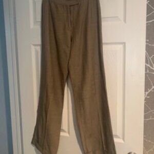 Taupe Cigarette Pant in Raw Silk